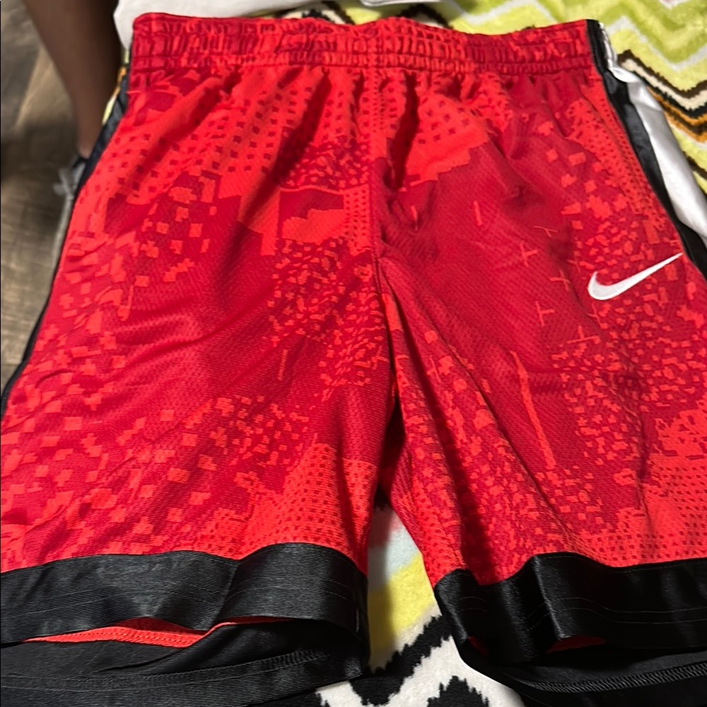 Nike Red and Black Patterned Shorts